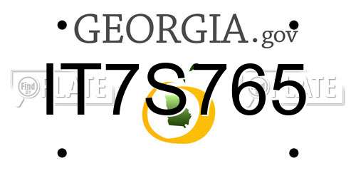 IT7S765 Georgia License Plate