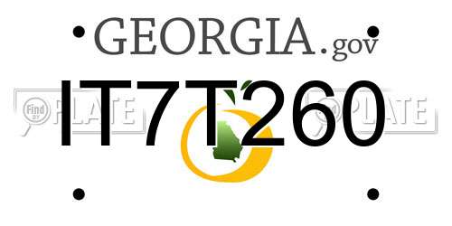 IT7T260 Georgia License Plate