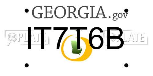 IT7T6B Georgia License Plate