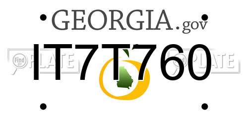 IT7T760 Georgia License Plate