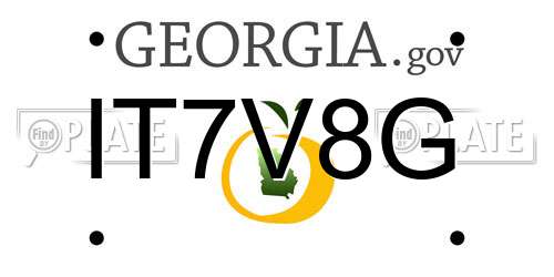 IT7V8G Georgia License Plate