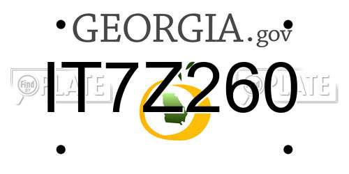 IT7Z260 Georgia License Plate