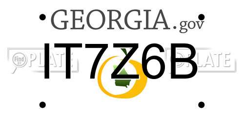 IT7Z6B Georgia License Plate