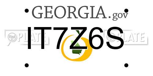 IT7Z6S Georgia License Plate
