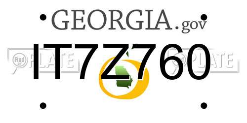 IT7Z760 Georgia License Plate