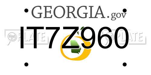 IT7Z960 Georgia License Plate