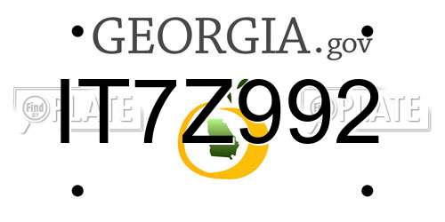 IT7Z992 Georgia License Plate