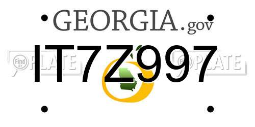 IT7Z997 Georgia License Plate
