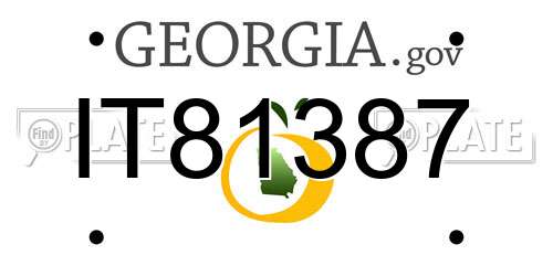 IT81387 Georgia License Plate