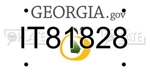 IT81828 Georgia License Plate
