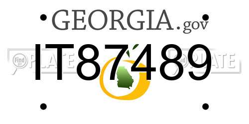 IT87489 Georgia License Plate