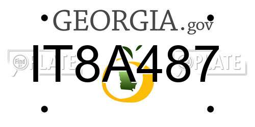 IT8A487 Georgia License Plate