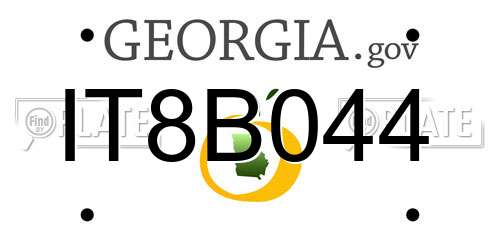 IT8B044 Georgia License Plate