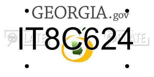 IT8C624 Georgia License Plate