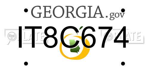 IT8C674 Georgia License Plate