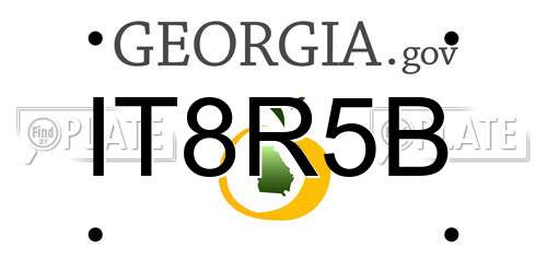IT8R5B Georgia License Plate