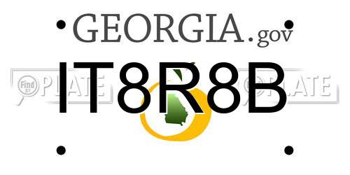 IT8R8B Georgia License Plate