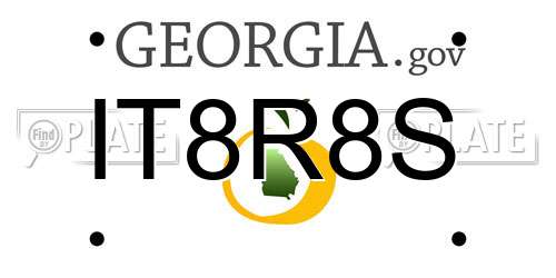 IT8R8S Georgia License Plate