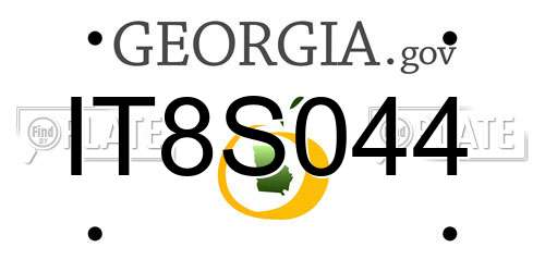 IT8S044 Georgia License Plate