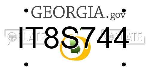 IT8S744 Georgia License Plate