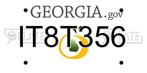 IT8T356 Georgia License Plate