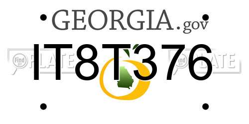IT8T376 Georgia License Plate