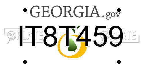IT8T459 Georgia License Plate