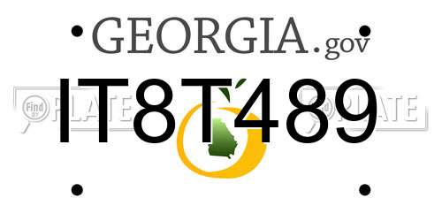 IT8T489 Georgia License Plate