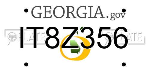 IT8Z356 Georgia License Plate