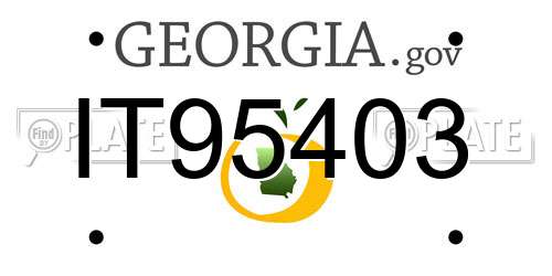 IT95403 Georgia License Plate