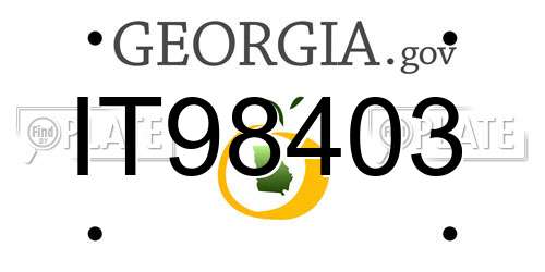 IT98403 Georgia License Plate