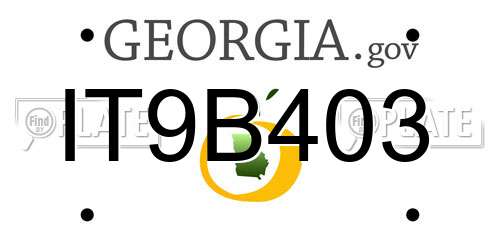 IT9B403 Georgia License Plate