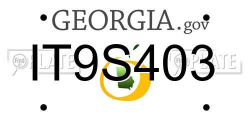 IT9S403 Georgia License Plate