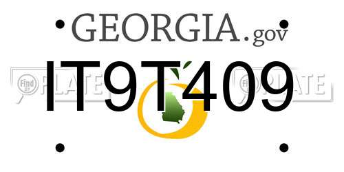 IT9T409 Georgia License Plate