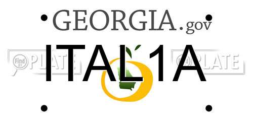 ITAL1A Georgia License Plate