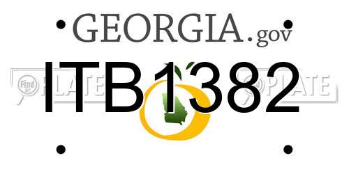 ITB1382 Georgia License Plate