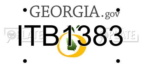 ITB1383 Georgia License Plate