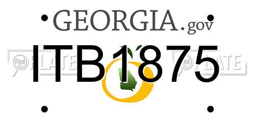 ITB1875 Georgia License Plate