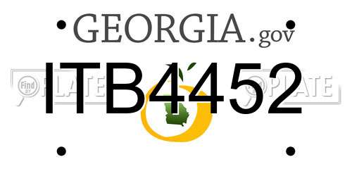 ITB4452 Georgia License Plate