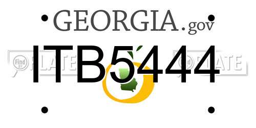 ITB5444 Georgia License Plate