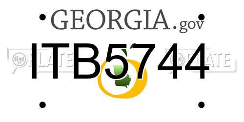 ITB5744 Georgia License Plate