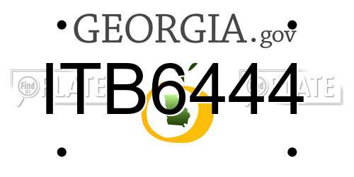 ITB6444 Georgia License Plate