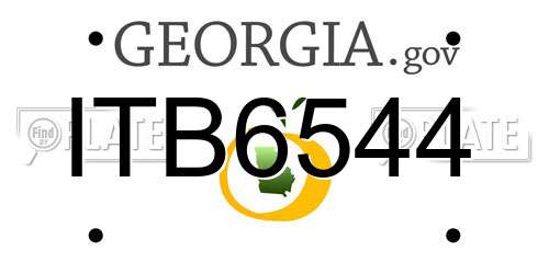 ITB6544 Georgia License Plate