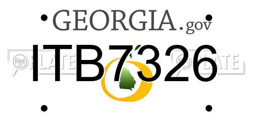 ITB7326 Georgia License Plate