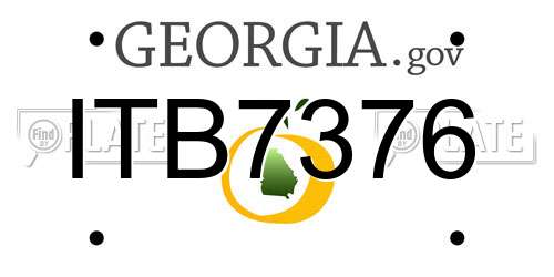 ITB7376 Georgia License Plate