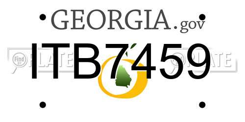 ITB7459 Georgia License Plate