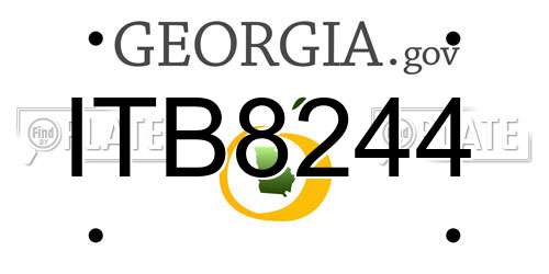 ITB8244 Georgia License Plate