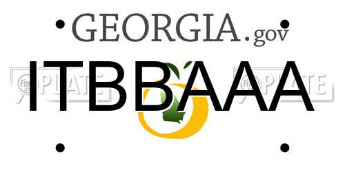 ITBBAAA Georgia License Plate