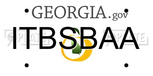 ITBSBAA Georgia License Plate