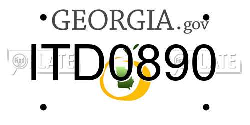 ITD0890 Georgia License Plate